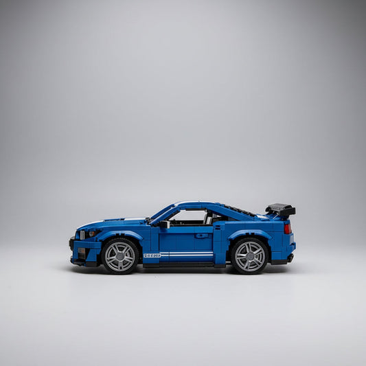 Cooler Blauer Sportwagen Bausteinset