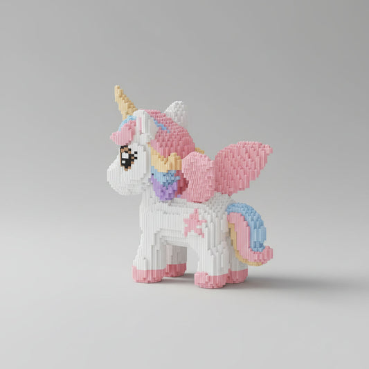 Mega Pastell-Einhorn Bausteinset