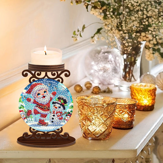 Diamond Painting Weihnachtsmann mit Schneemann