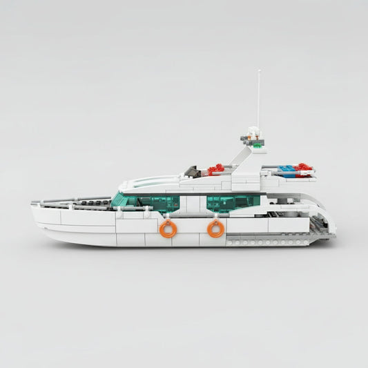 Weißes Delfin-Boot Bausteinset
