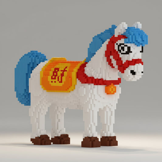 MEGA Weißes Pferd Bausteinset