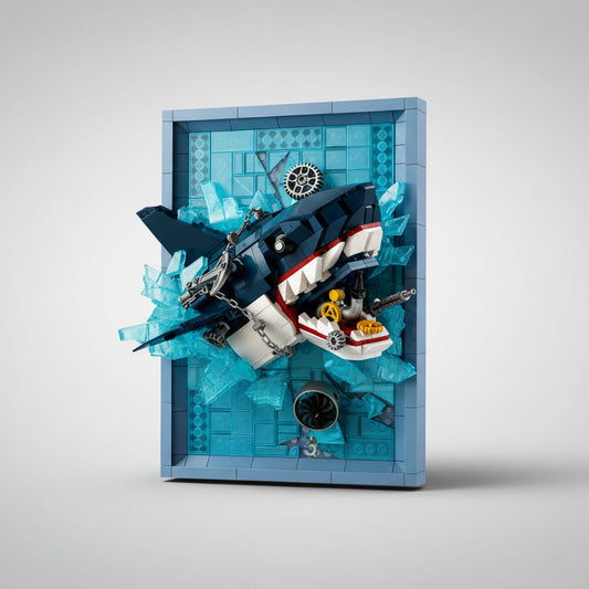 3D Gemälde Hai Bausteinset