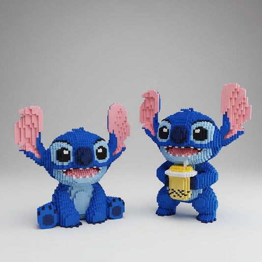 Blaues Wesen mit Milchshake Bausteinset