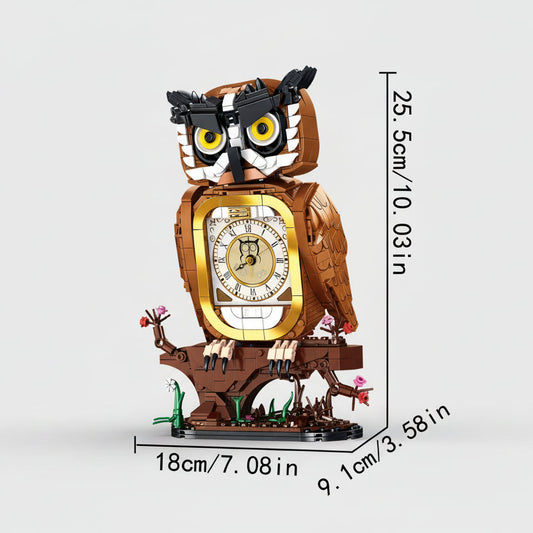 Eule mit Uhr Bausteinset