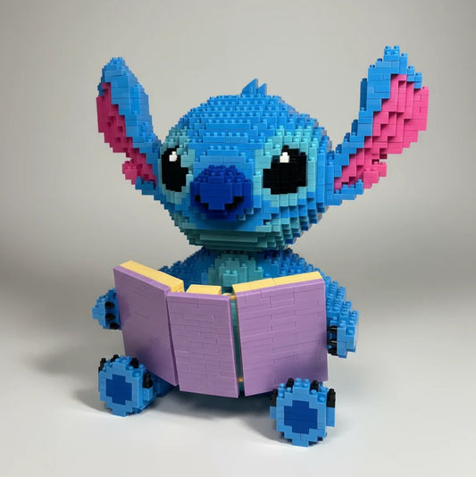 Blaues Wesen mit Buch Bausteinset