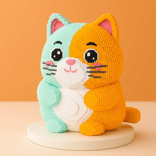 MEGA bunte Katze Bausteinset