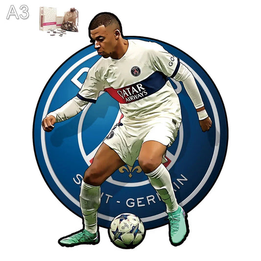 Mbappé PSG Auswärtstrikot Holzpuzzle