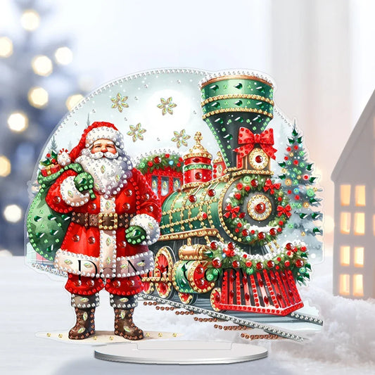 Diamond Painting 5D Weihnachtsmann mit Zug