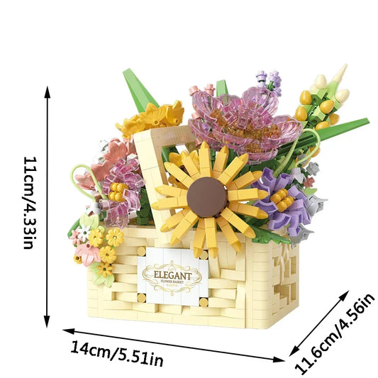 Kreativer Blumenkorb Bausteinset