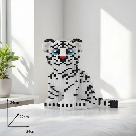 Sitzender weißer Tiger Bausteinset