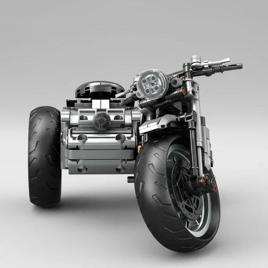 Mechanisches Retro Dreirad Motorrad Bausteinset