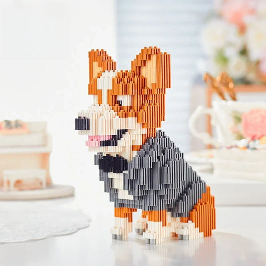 Welsh Corgi im Anzug Bausteinset
