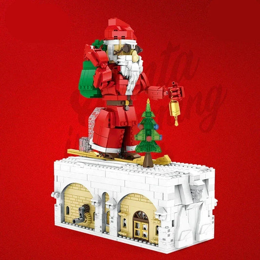 Weihnachtsmann auf Skiern Bausteinset