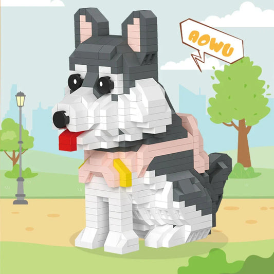 Grauer Husky Bausteinset
