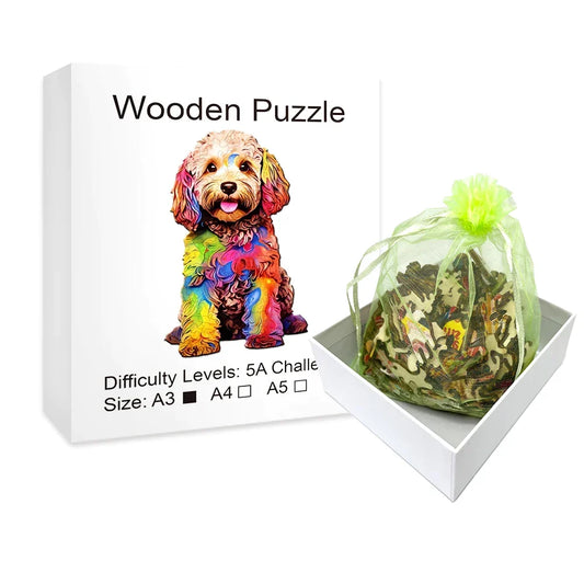 Niedlicher Hund Holzpuzzle