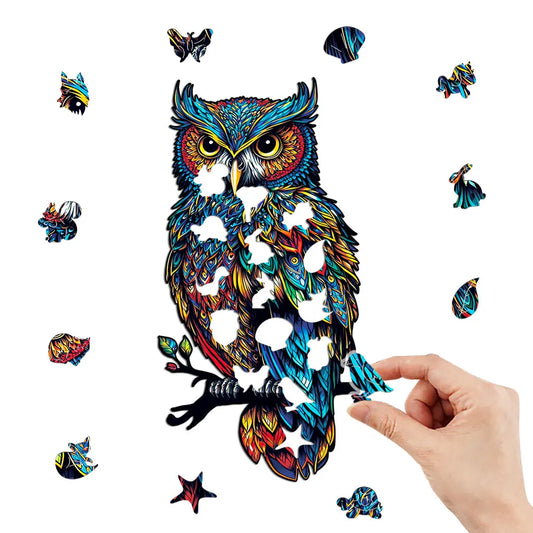 Wunderschöne Eule Holzpuzzle