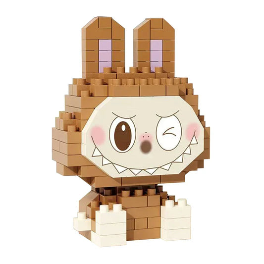 Mini Brauner Labubu Bausteinset