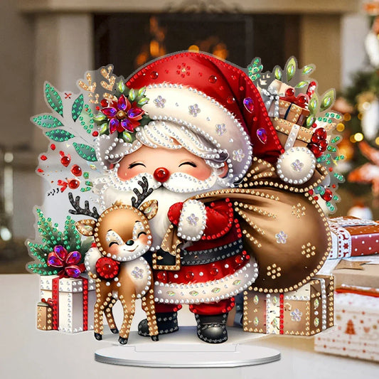 Diamond Painting 5D Weihnachtsmann mit Rentier