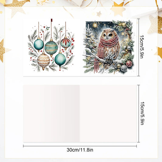 Diamond Painting Weihnachtseulen-Karten