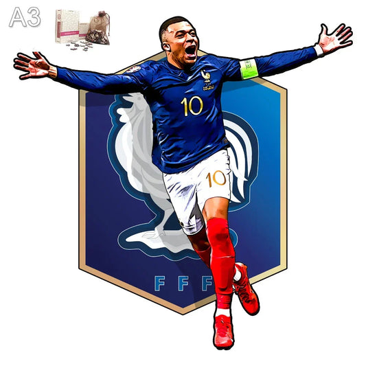 Mbappé Frankreich Heimtrikot Holzpuzzle