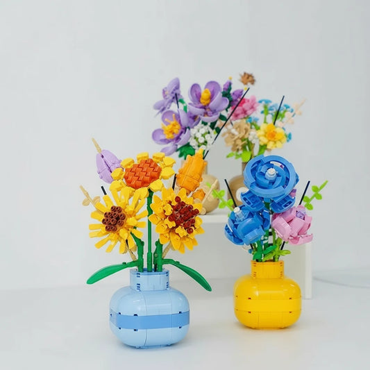 Sonnenblumen in Vase Bausteinset