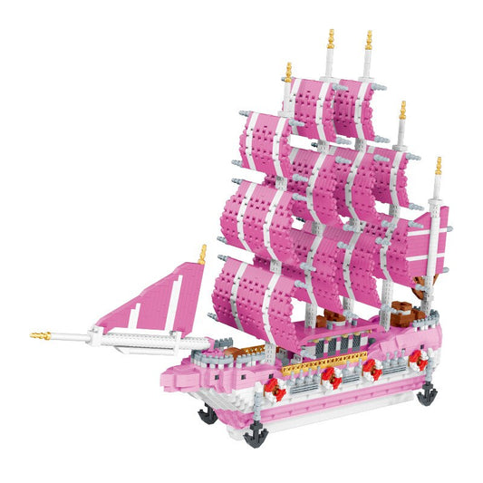 Rosa Segelboot Bausteinset