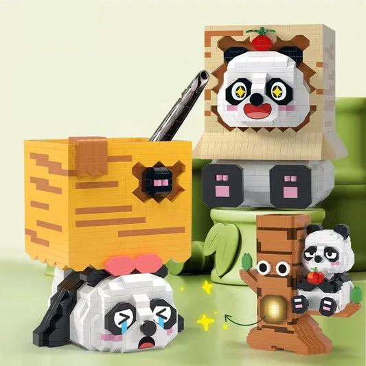 Trauriger Panda Stiftehalter Bausteinset