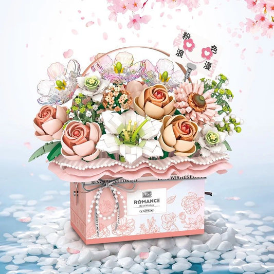Rosa Rose Korb Bausteinset