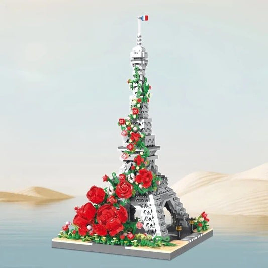 Eiffelturm mit Rosen Bausteinset