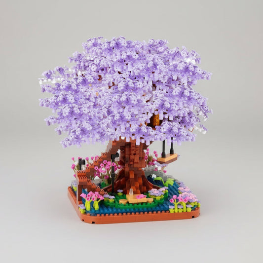 Kleines lila Baumhaus Bausteinset