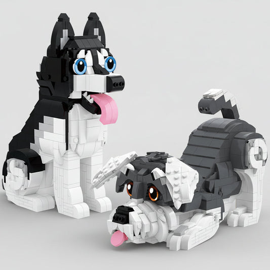 Sitzender Husky Bausteinset