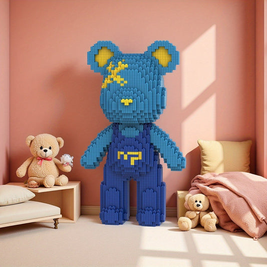 Bär mit blauer Latzhose Bausteinset