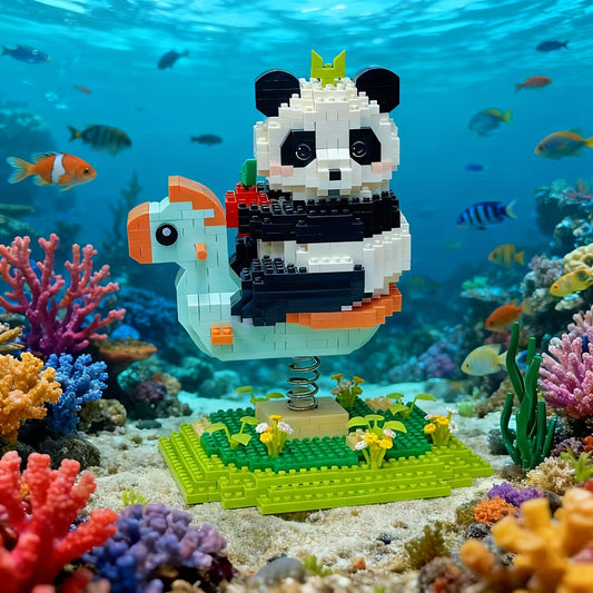 Panda auf der Wippe Bausteinset