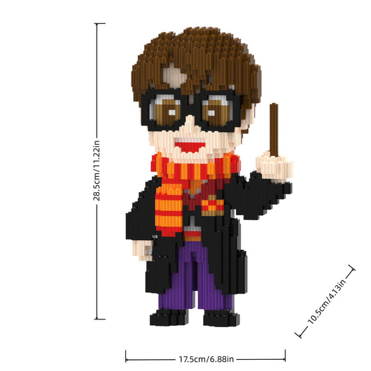 Junge mit Brille und Schal Bausteinset