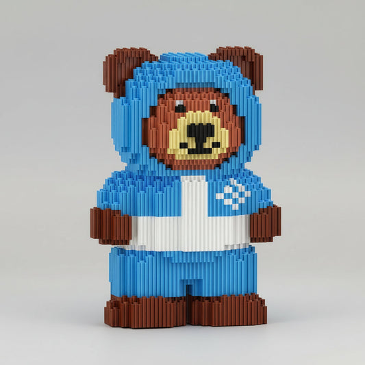 Bär mit Skianzug Bausteinset
