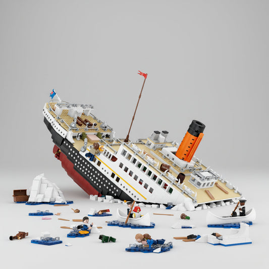 Halb gesunkene Titanic Bausteinset