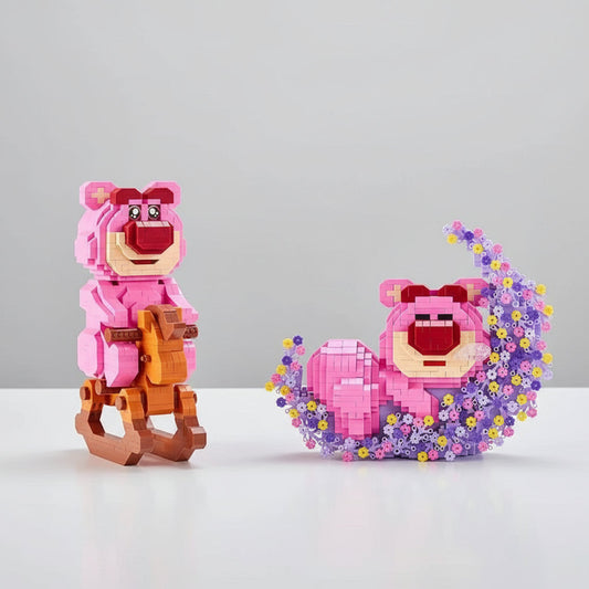 Schlafender rosa Bär Bausteinset