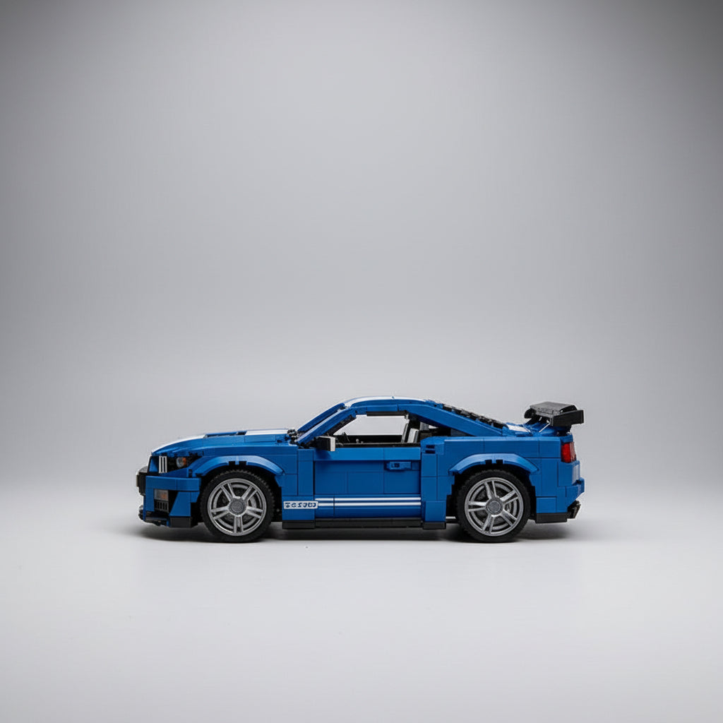 Cooler Blauer Sportwagen Bausteinset