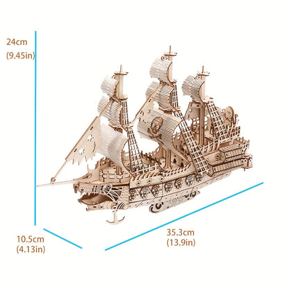 Großes Schiff 3D-Holzbausatz