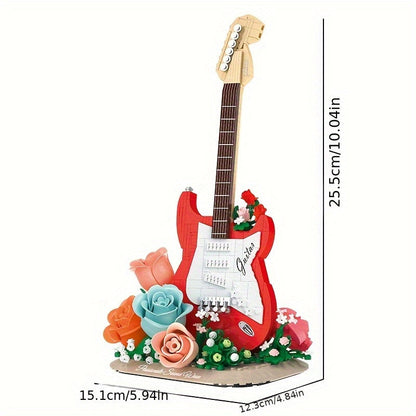 Gitarre mit Blumen Bausteinset