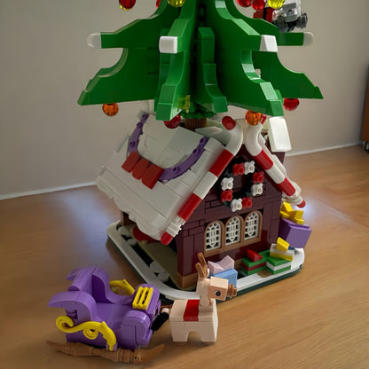 Weihnachtsbaum auf Häuschen Bausteinset