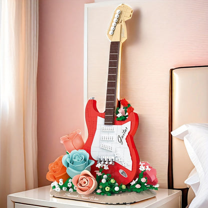 Gitarre mit Blumen Bausteinset