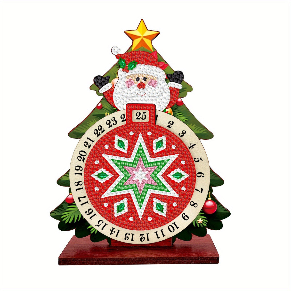 Diamond Painting Weihnachtsmann im Weihnachtsbaum