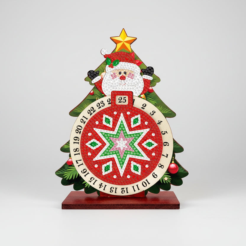 Diamond Painting Weihnachtsmann im Weihnachtsbaum