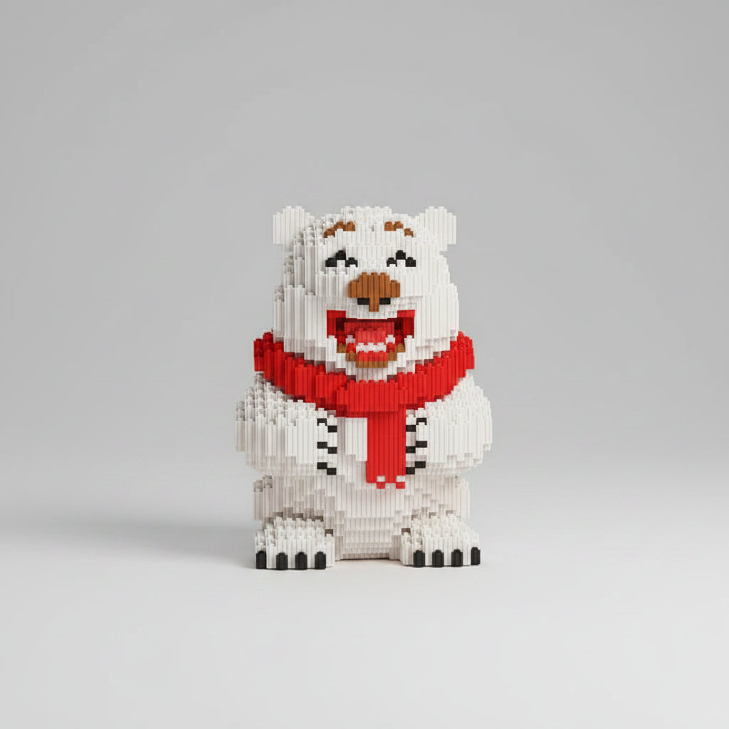 Eisbär mit Schal Bausteinset