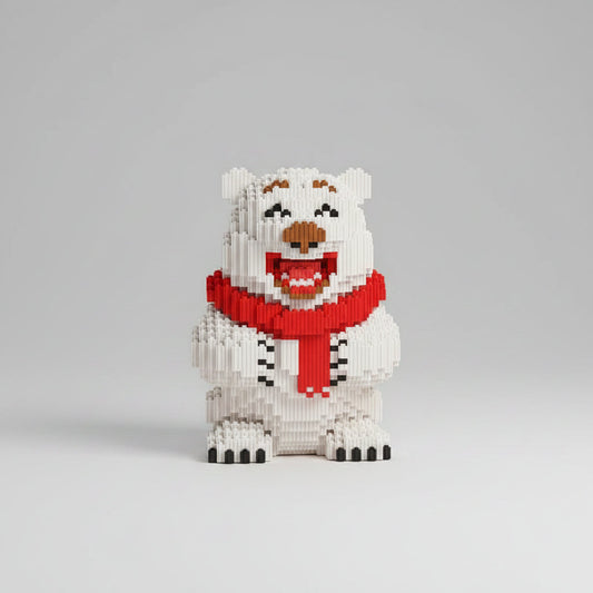 Eisbär mit Schal Bausteinset