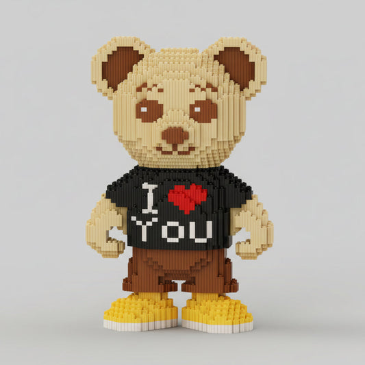 I Love You Bär mit gelben Schuhen Bausteinset