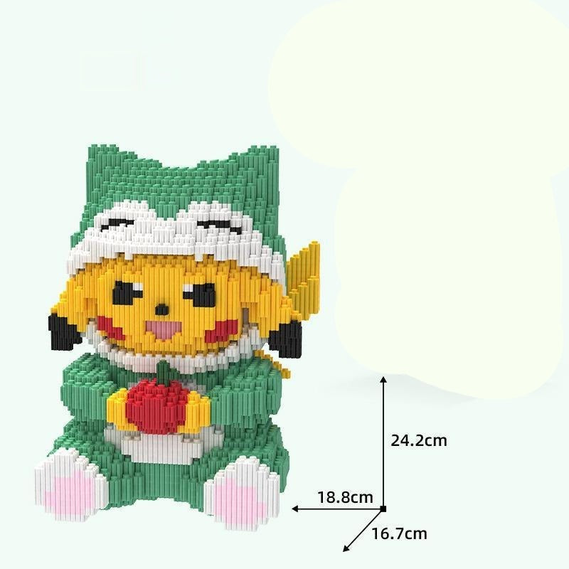gelbes Blitzmonster mit Apfel Bausteinset