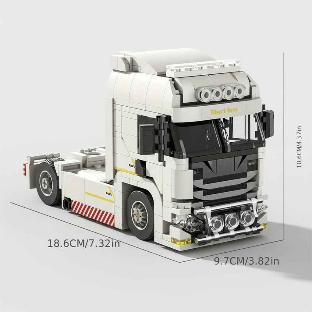 Weißer Truck Bausteinset