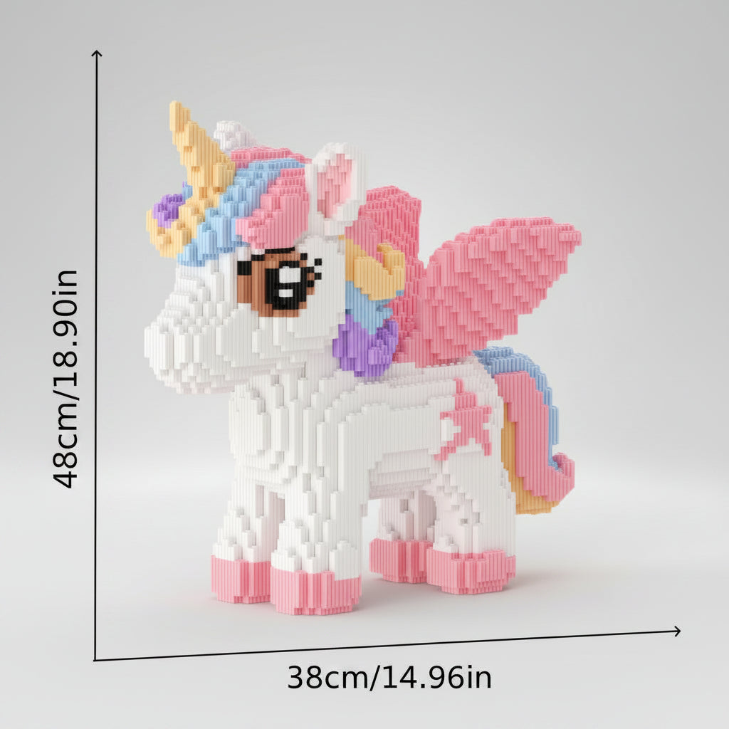 Mega Pastell-Einhorn Bausteinset